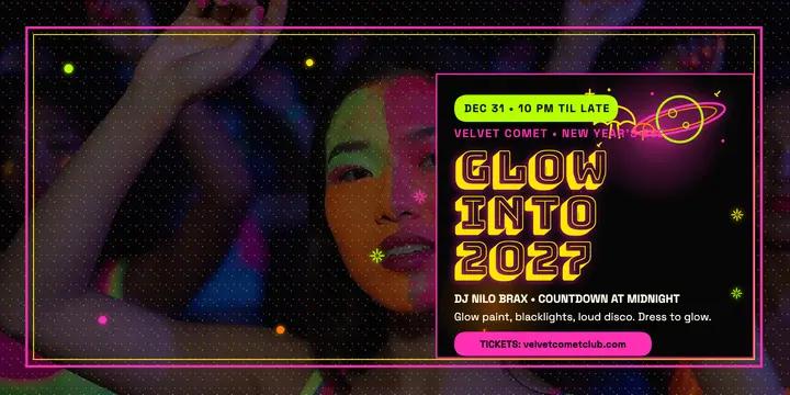 Velvet Comet New Year DJ night post template