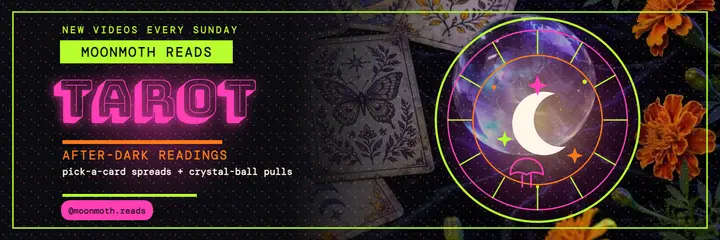 Moonmoth Reads blacklight tarot header template