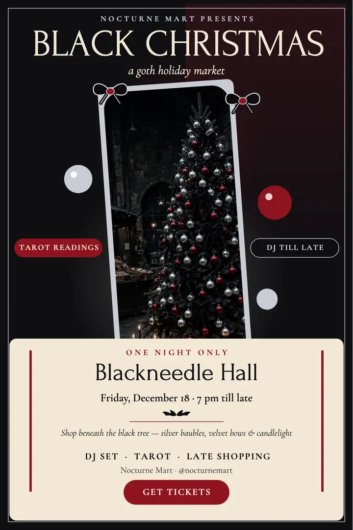 Nocturne Mart Black Christmas poster template