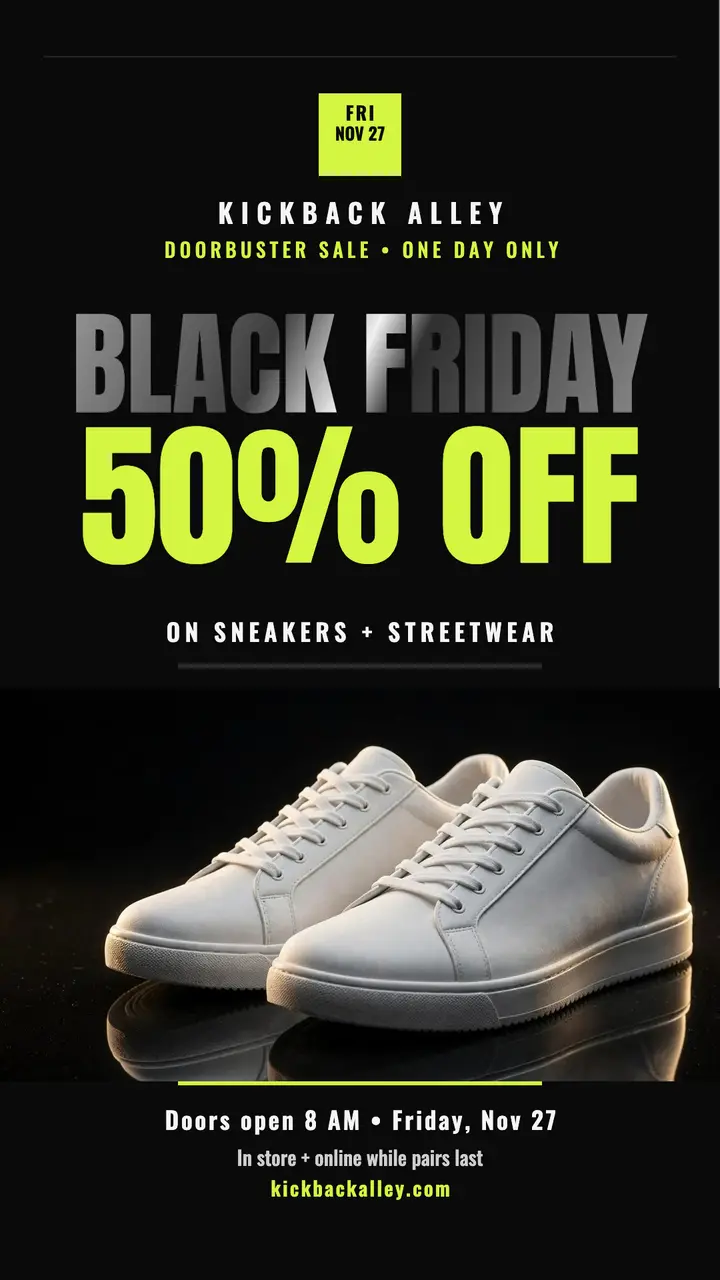 Kickback Alley Black Friday sneaker story template