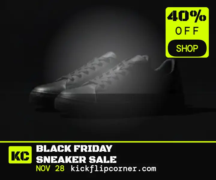 Kickflip Corner Black Friday sneaker sale ad: black friday sneaker ad template