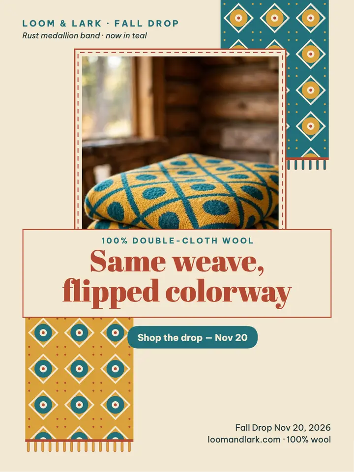 Loom and Lark reversed blanket drop: blanket drop post template