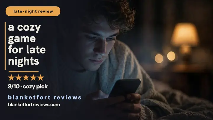 Blanketfort cozy game late-night review thumbnail template