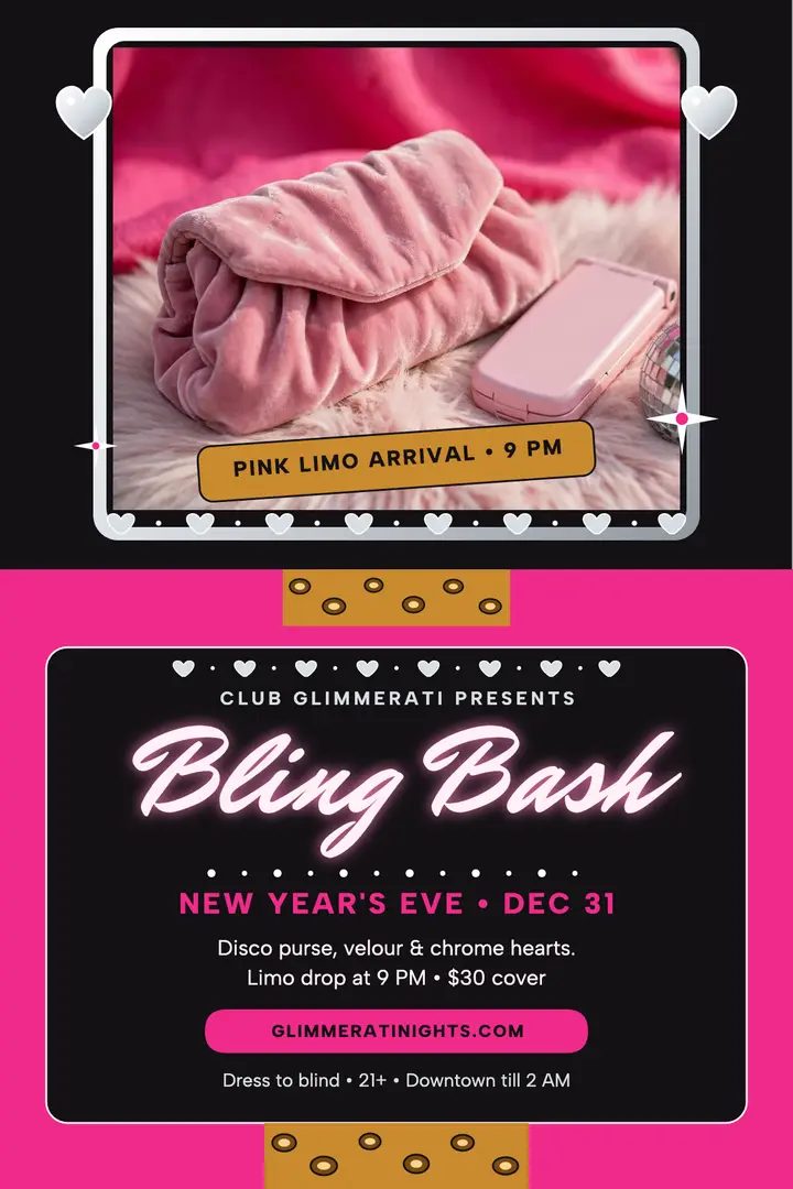 Club Glimmerati NYE Bling Bash poster template