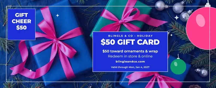 Blingle cobalt Christmas $50 gift voucher template