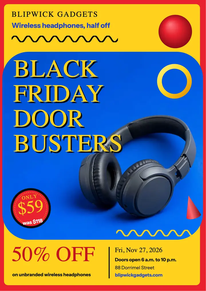 Blipwick Gadgets Black Friday doorbuster flyer template