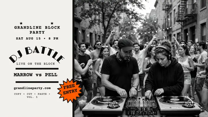 Grandline block party DJ battle thumbnail template