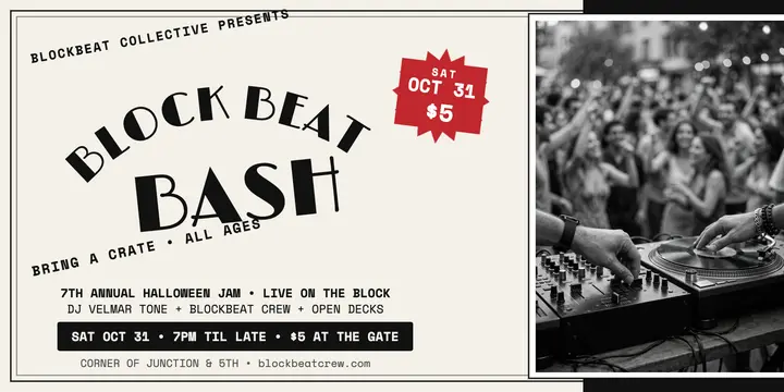 Block Beat Bash anniversary jam flyer template