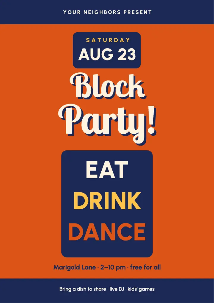 Block party flyer template
