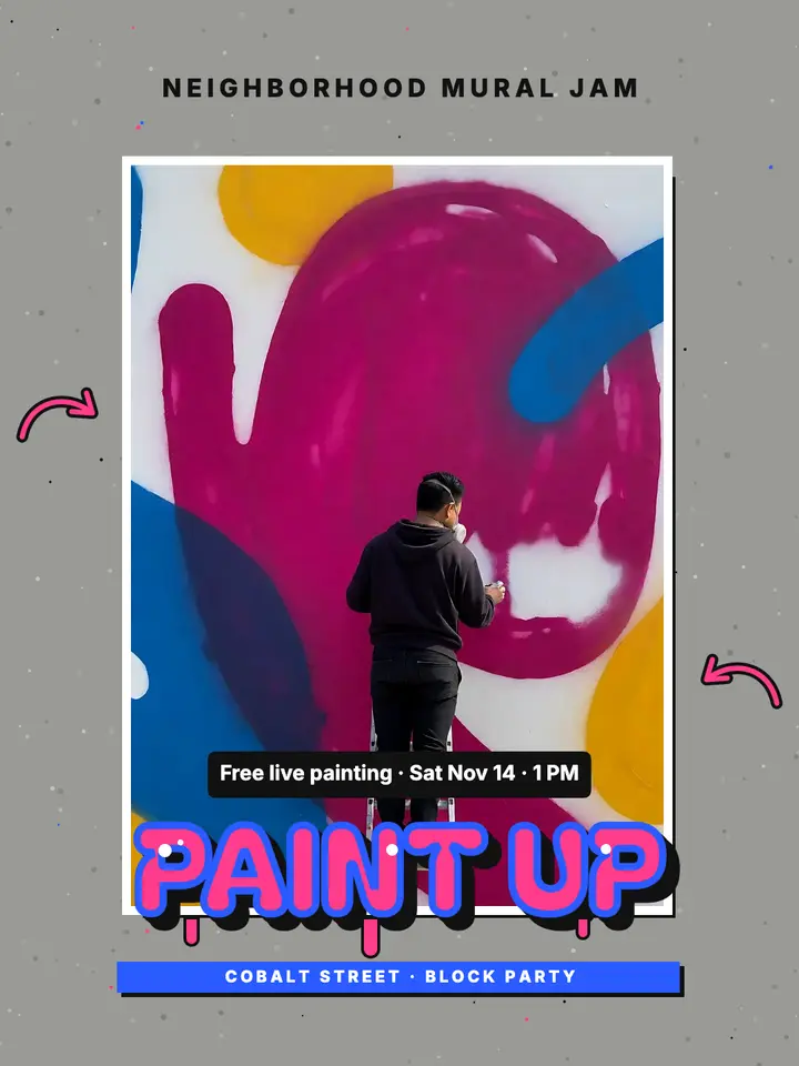 Cobalt Street Mural Jam block party poster: block party poster template