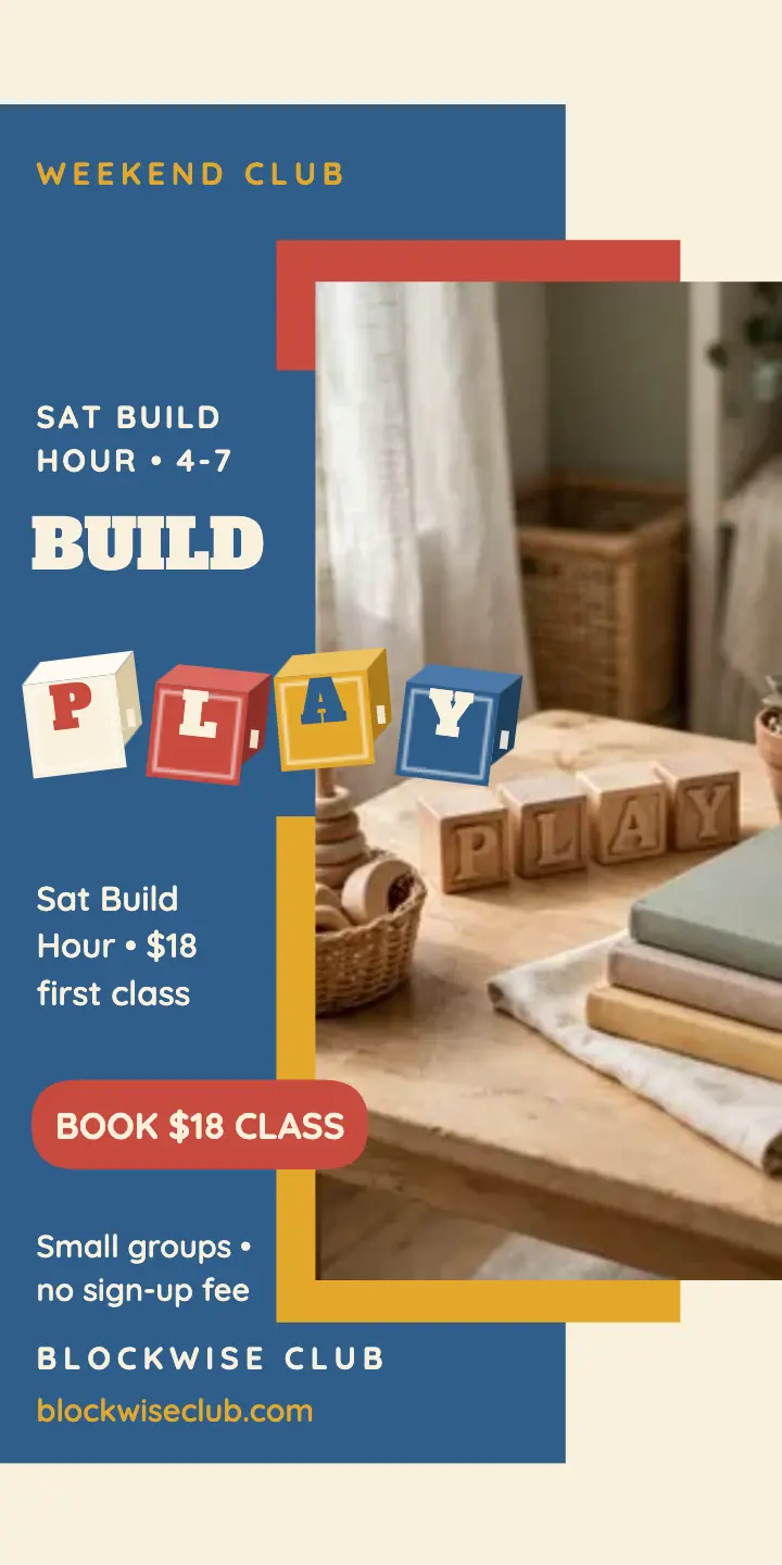 Blockwise Club weekend build hour ad template