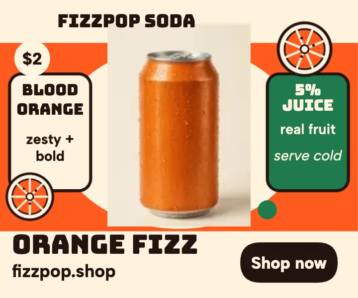 Fizzpop blood orange soda ad template