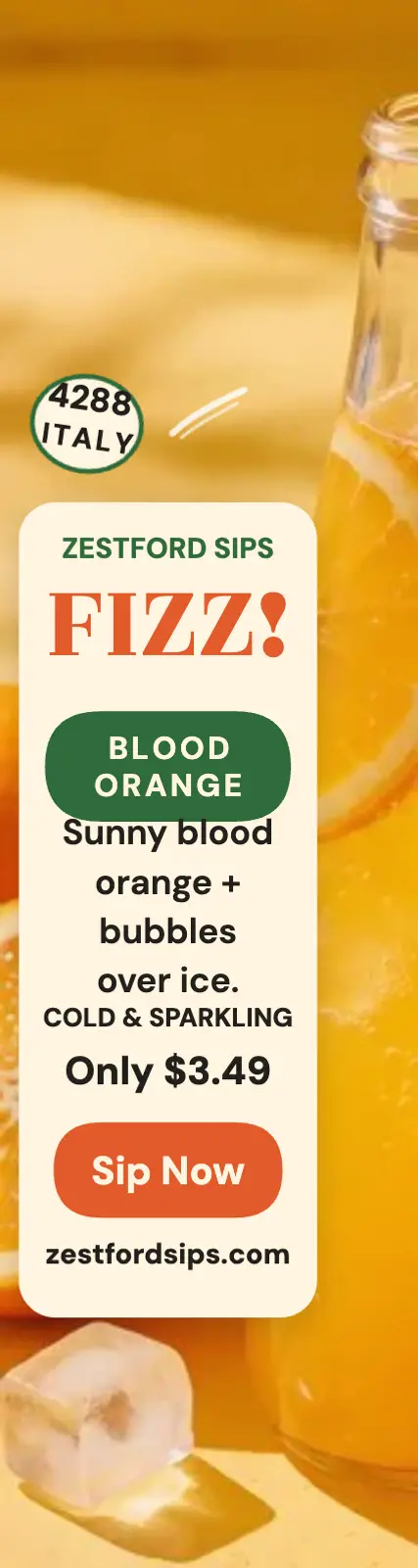 Zestford Sips blood orange fizz skyscraper template
