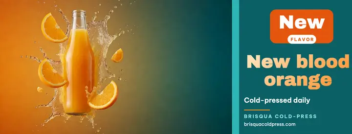Brisqua Cold-Press blood orange juice cover template