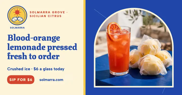 Solmarra blood-orange lemonade post template