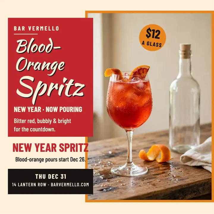 Bar Vermello New Year spritz post template