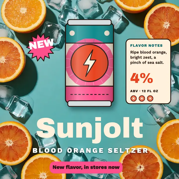 Blood orange seltzer can launch post template