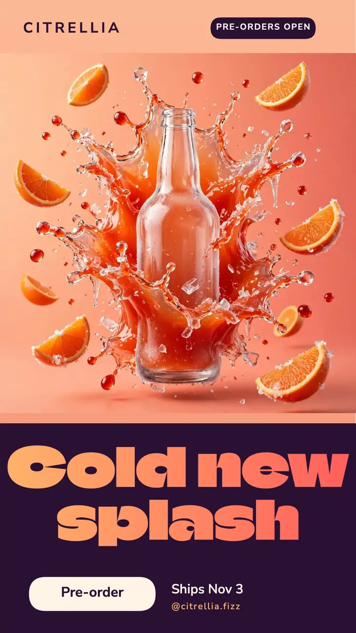 Citrellia blood-orange spritz pre-order story template