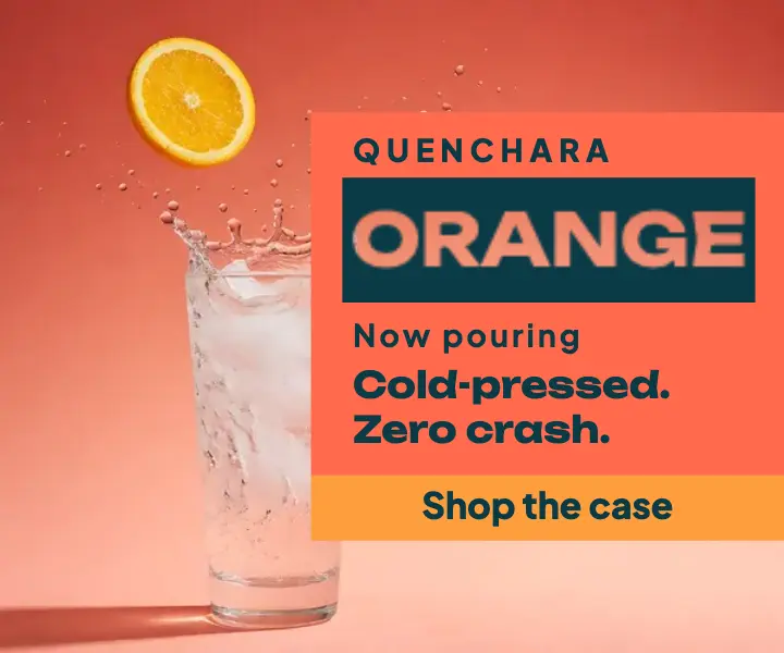 Quenchara blood orange sparkling drink ad template