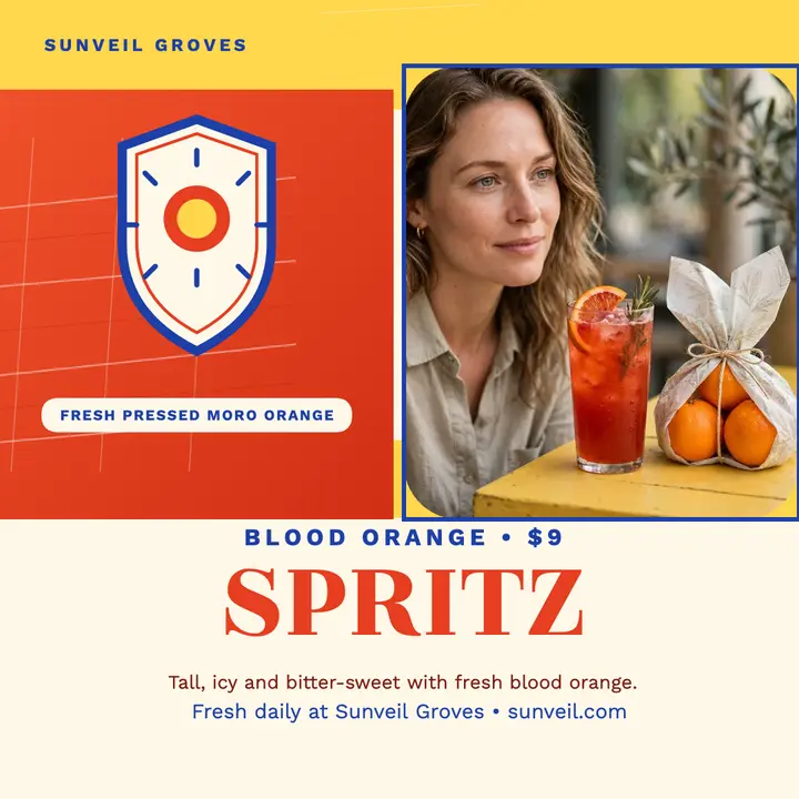 Sunveil blood orange spritz citrus post template