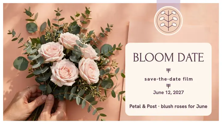 Petal and Post bloom date film thumbnail template