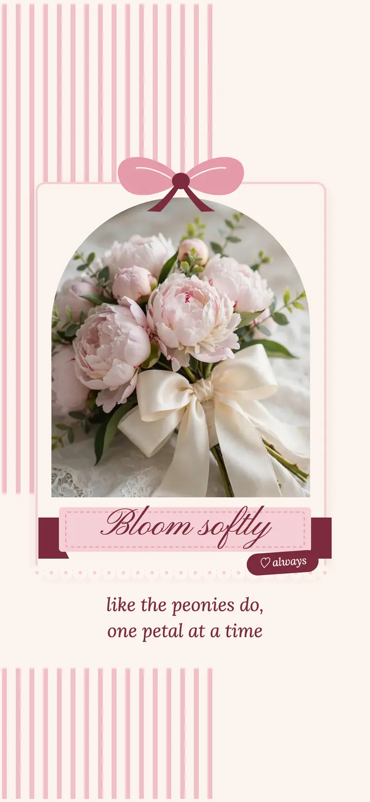 Bloom softly peony wallpaper template