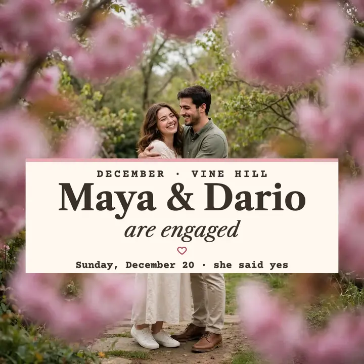 Maya and Dario garden engagement template