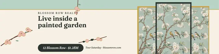 Blossom Row mural listing banner template
