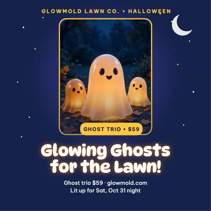Glowmold ghosts lawn post template