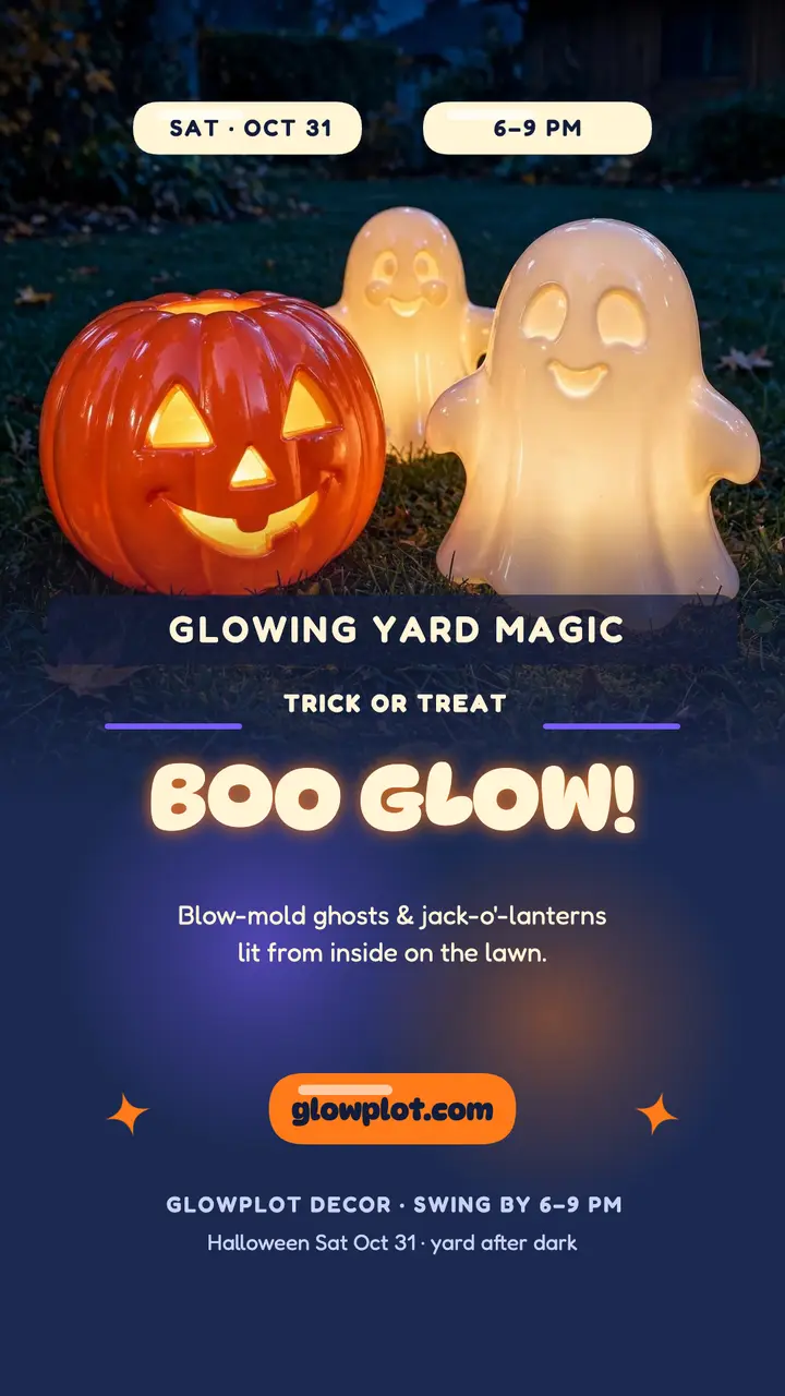 Glowplot glowing Halloween yard story template