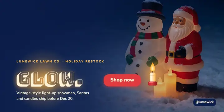 Lumewick Lawn Co. light-up lawn decor restock post template