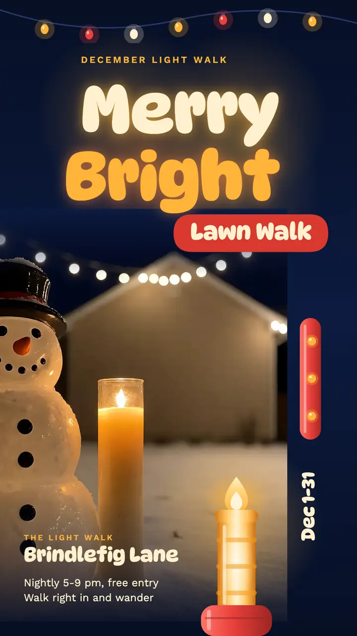 Merry Bright holiday lawn lights walk story template