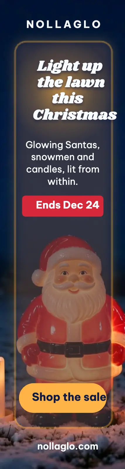 Nollaglo glowing lawn decor Christmas skyscraper ad template