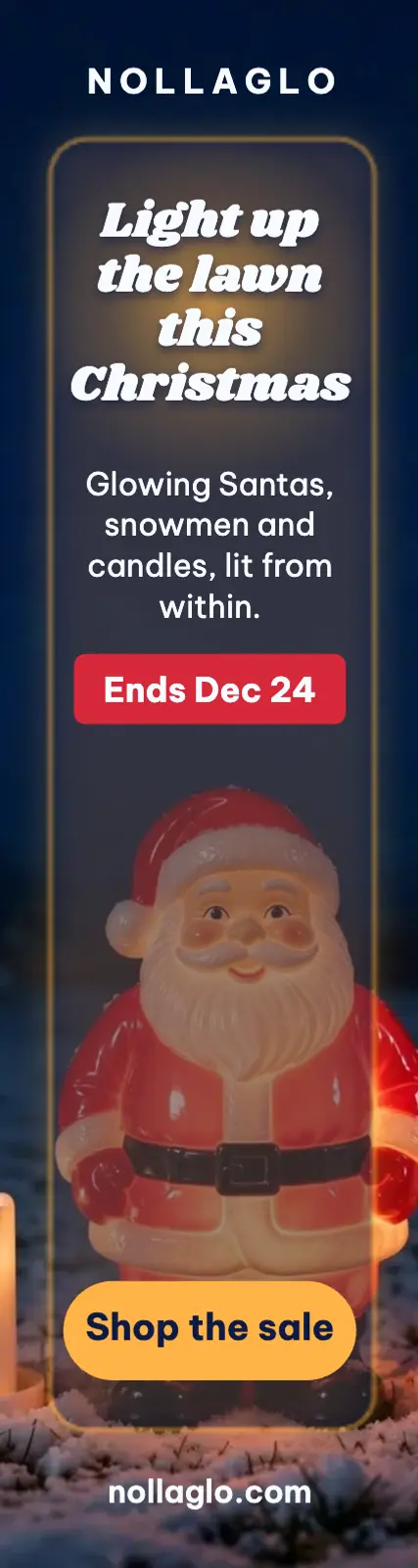 Nollaglo glowing lawn decor Christmas skyscraper ad template
