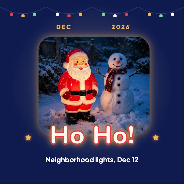 Blow-mold Santa lawn lights night post template