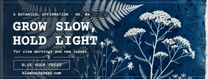 Grow slow botanical quote cover template
