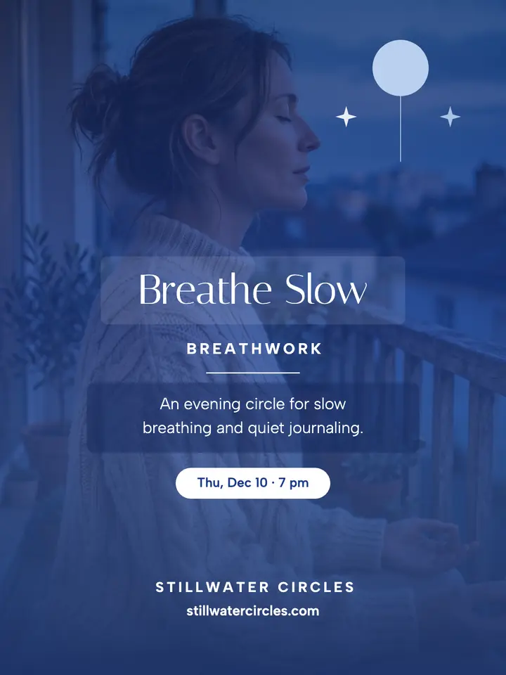 Stillwater evening breathwork portrait template