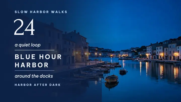 Slow Harbor Walks blue hour thumbnail template