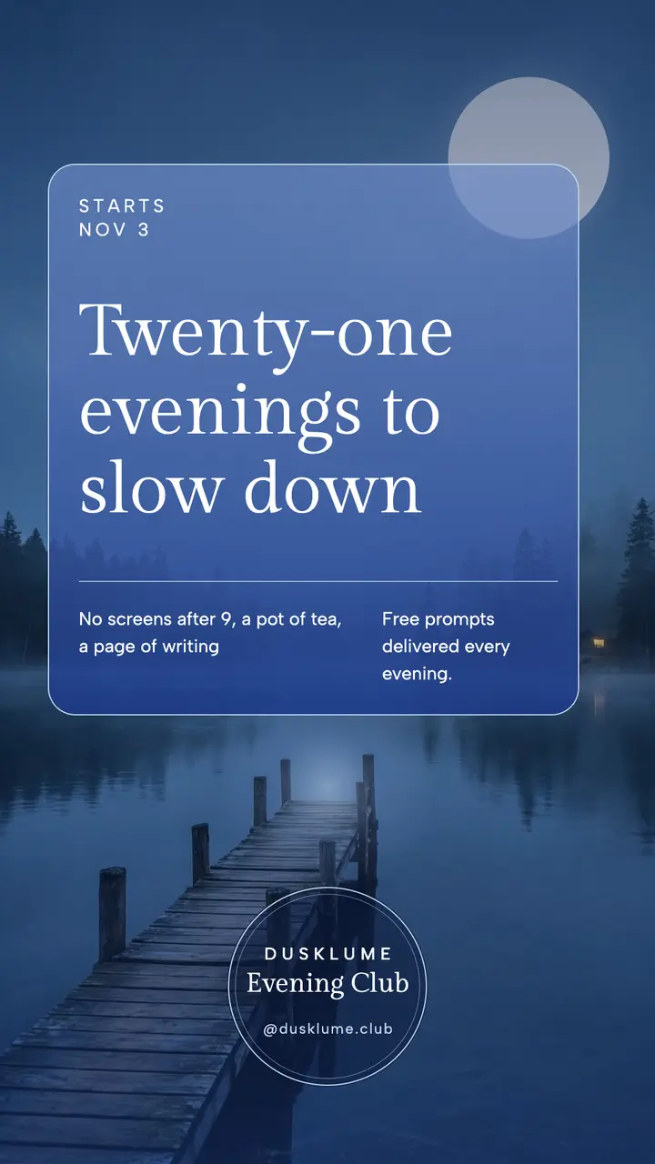 Evening wind-down challenge story, blue hour template