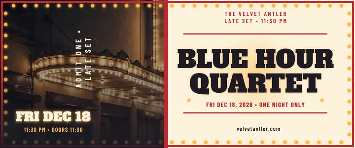 Blue Hour Quartet late set ticket template