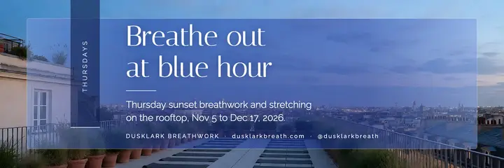 Dusklark Breathwork rooftop series header template