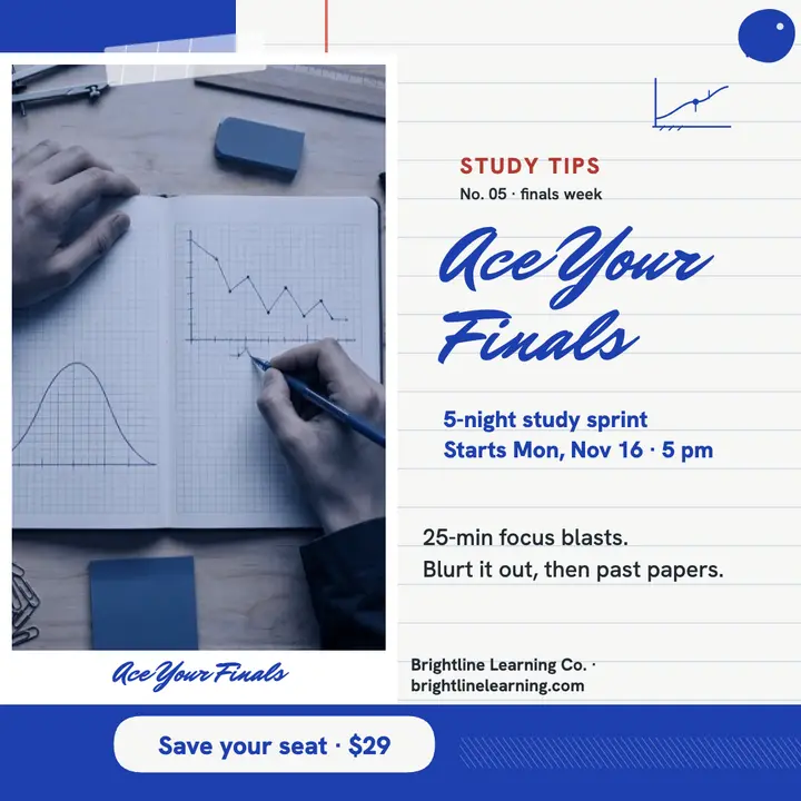Brightline study sprint notebook post template