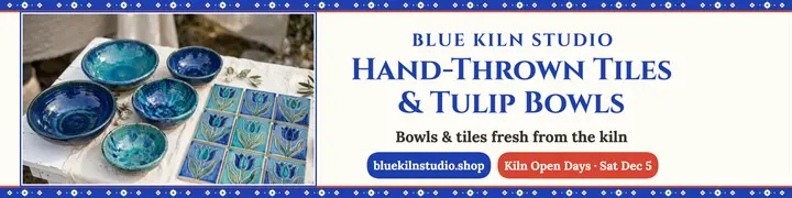Blue Kiln Studio ceramics banner: ceramics shop banner template
