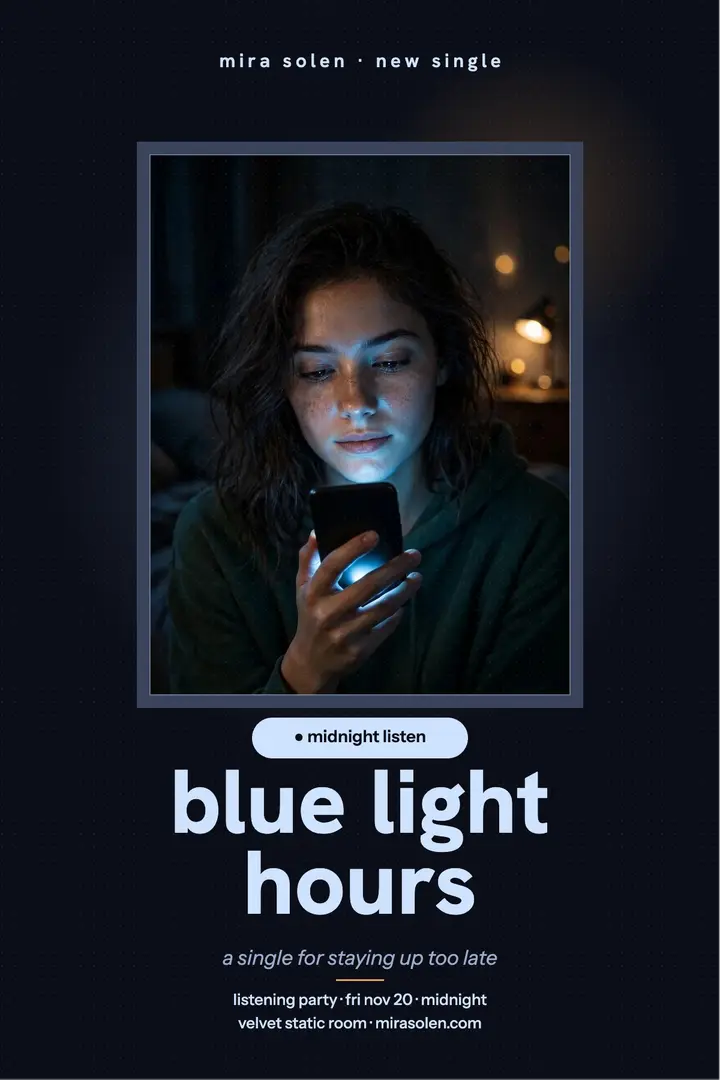 Mira Solen Blue Light Hours midnight poster template