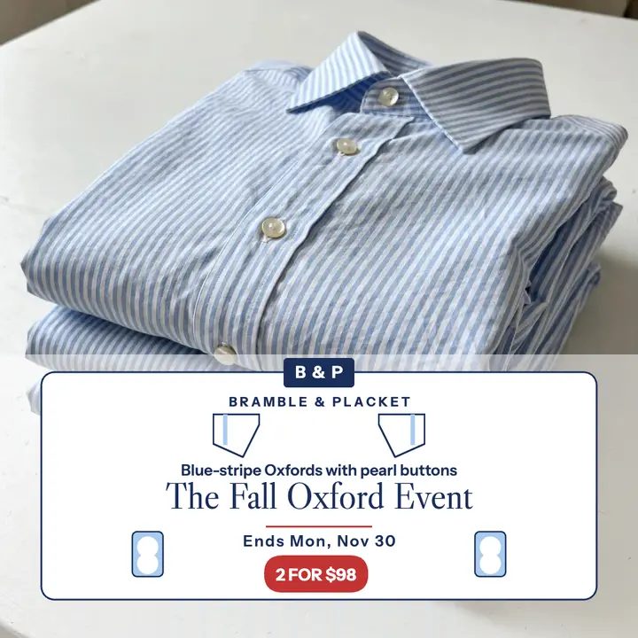 Blue Oxford shirt sale post template