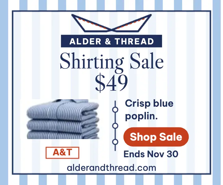 Alder and Thread shirting sale ad template