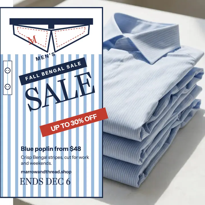 Marrow and Thread poplin sale post template