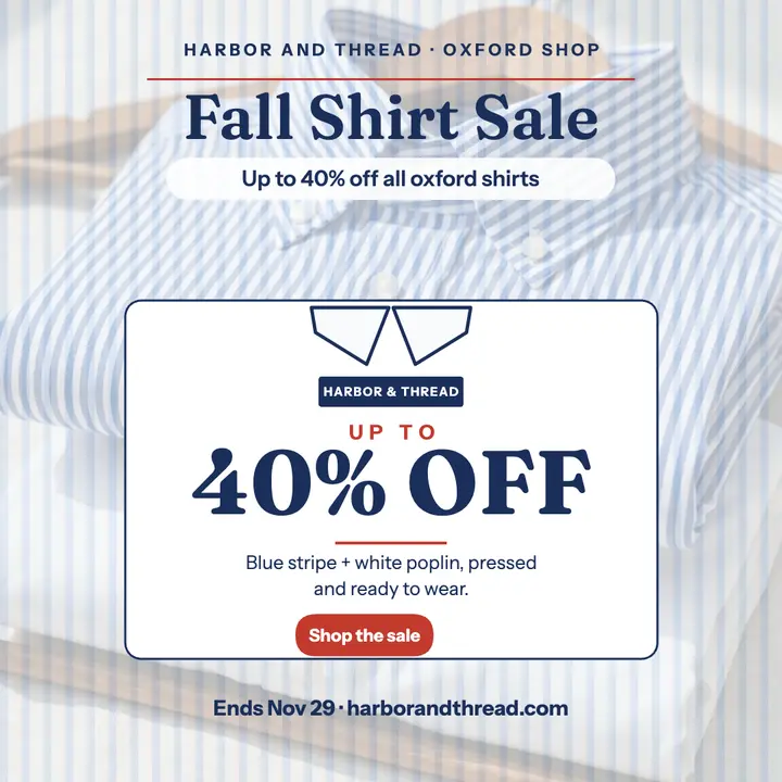Harbor and Thread fall shirt sale template