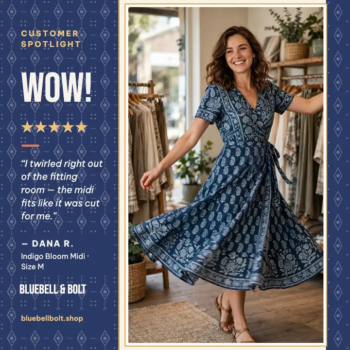 Bluebell Bolt boutique customer spotlight post template