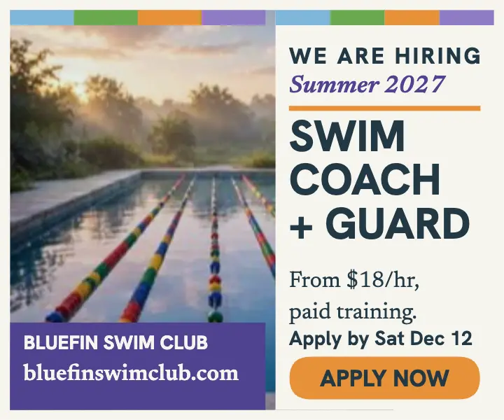 Bluefin Swim Club coach hiring ad template